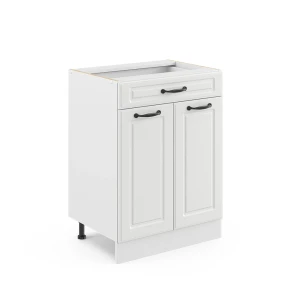 Küchenunterschrank R-Line Weiß Landhaus 60 cm mit Schublade, ohne Arbeitsplatte Vicco