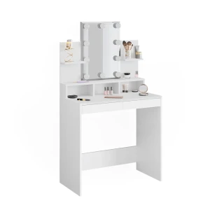 Makeupbord Ania Hvid 80 cm med LED-belysning Vicco