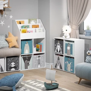 Kinderregal Luigi Weiß 72 x 114.2 cm mit 4 Faltboxen livinity®