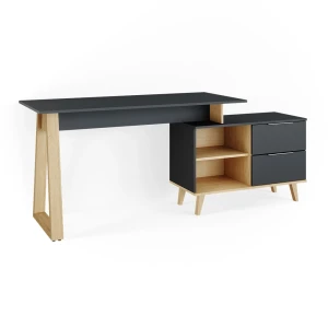 Skrivebord Nautica Antracit 138 x 60 cm med skuffer, XL Vicco