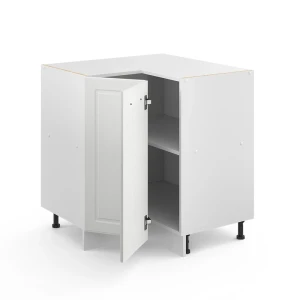 Eckunterschrank R-Line Weiß Landhaus 75.6 cm ohne Arbeitsplatte livinity®
