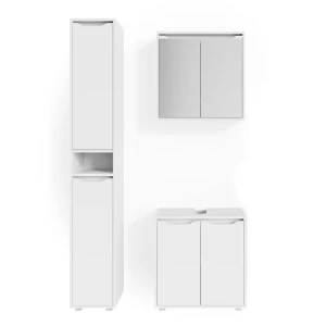 Badmöbel-Set Ruben Weiß 3 Teile, mit Hochschrank Vicco