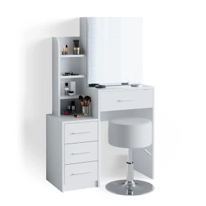 Makeupbord Conrada Hvid 80 cm med skammel Vicco