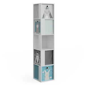 Børnereol Lio Hvid 33.3 x 162.2 cm med 4 foldekasser Vicco