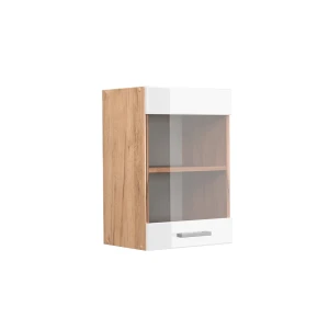 Keittiön lasikaappi R-Line Valkoinen korkeakiilto 40 cm Vicco