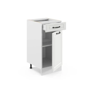 Küchenunterschrank R-Line Weiß Landhaus 40 cm ohne Arbeitsplatte livinity®