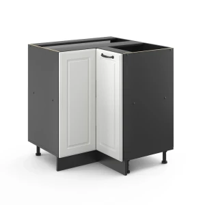 Eckunterschrank R-Line Weiß Landhaus 75.6 cm ohne Arbeitsplatte Vicco