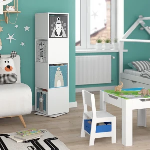 Kinderregal  Weiß 35.2 x 144.2 cm mit 4 Faltboxen livinity®