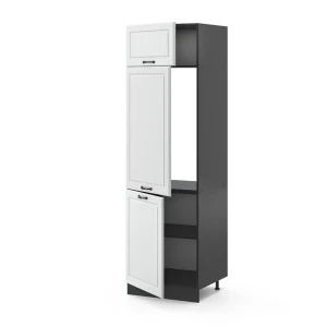 Kühlumbauschrank R-Line Weiß Landhaus 60 cm livinity®