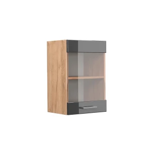 Küchenglasschrank R-Line Anthrazit Hochglanz 40 cm Vicco