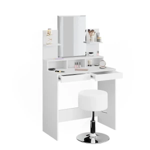 Makeupbord Ania Hvid 80 cm med skammel Vicco