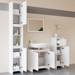 Badschrank Emma Weiß 30 x 190 cm livinity®