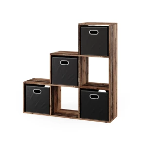 Trappereol  Antik træ 107.2 x 107.8 cm med 4 foldekasser Vicco