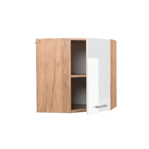 Eckhängeschrank R-Line Weiß Hochglanz 57 cm livinity®