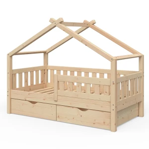 Husseng Design Naturligt træ 80x160 cm med 2 skuffer Vitalispa