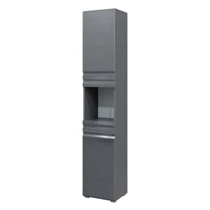 Meuble salle de bain Fredd Anthracite Haute brillance 36.4x190.5cm Vicco