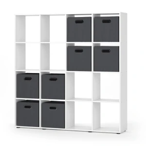 Rumdivider Karree Hvid 138.5 x 142.5 cm med 4 foldekasser Vicco