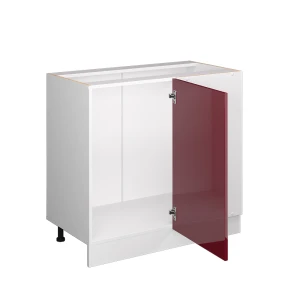 Eckunterschrank R-Line Rot Hochglanz 86 cm ohne Arbeitsplatte livinity®