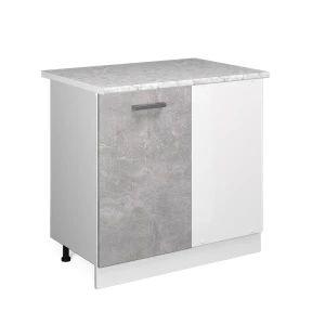 Universalhjørneskab R-Line Beton 86 cm med dør, med bordplade Vicco