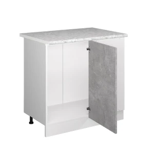 Eckunterschrank R-Line Beton 86 cm , AP Marmor livinity®