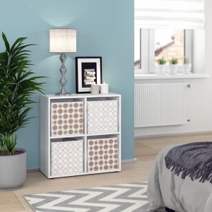 Raumteiler Tetra Weiß 72.6 x 72 cm mit 4 Faltboxen opt.2 livinity®