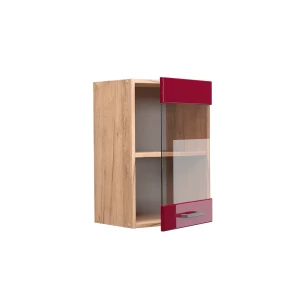 Küchenglasschrank R-Line Rot Hochglanz 40 cm livinity®