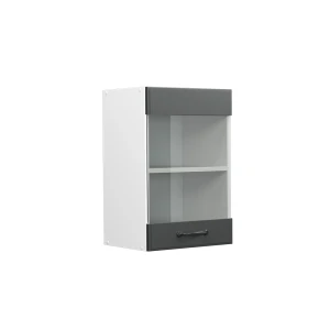 Armário de vidro de cozinha R-Line Casa de campo antracite 40 cm Vicco