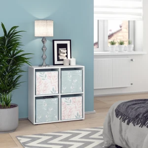 Raumteiler Tetra Weiß 72.6 x 72 cm mit 4 Faltboxen opt.1 livinity®