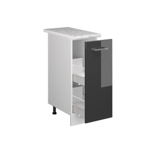 Apothekerschrank R-Line Anthrazit Hochglanz 30 cm , AP Marmor livinity®