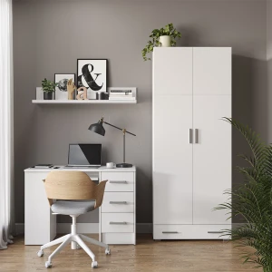 Aktenregal Frank Weiß 80 x 182.4 cm mit Schublade livinity®