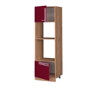 Mikrowellenschrank R-Line Rot Hochglanz 60 cm livinity®
