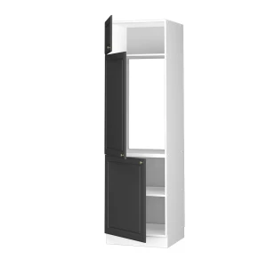 Kühlumbauschrank Fame-Line Anthrazit-Gold Landhaus 60 cm livinity®