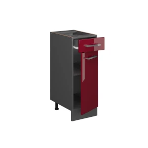 Küchenunterschrank R-Line Rot Hochglanz 30 cm ohne Arbeitsplatte livinity®
