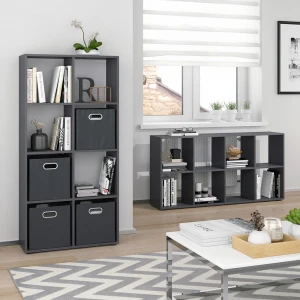 Raumteiler Scutum Grau 143 x 72 cm mit 4 Faltboxen livinity®