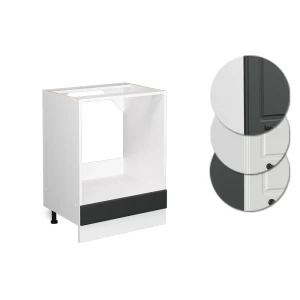 Herdumbauschrank R-Line Anthrazit Landhaus 60 cm ohne Arbeitsplatte livinity®