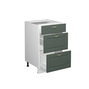 Küchenunterschrank Fame-Line Grün-Gold Landhaus 50 cm ohne Arbeitsplatte livinity®