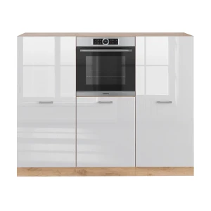 Køkkenenhed R-Line Hvid højglans/guld power oak 180 cm uden bordplade Vicco