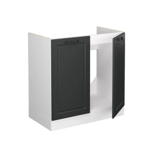 Spülenunterschrank R-Line Anthrazit Landhaus 80 cm ohne Arbeitsplatte livinity®