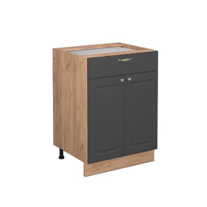 Meuble cuisine Fame-Line Anthracite-or 60cm avec tiroir, sans PT Vicco