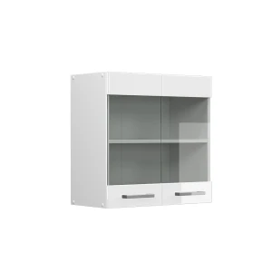 Universal overskab R-Line Hvid højglans 60 cm med glasdøre Vicco