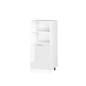 Armário alto universal R-Line Branco alto brilho 60 cm com prateleiras abertas e porta Vicco