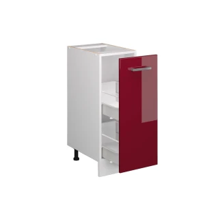 Apothekerschrank R-Line Rot Hochglanz 30 cm ohne Arbeitsplatte livinity®