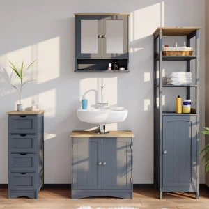 Badschrank Bianco Grau 40 x 160 cm livinity®