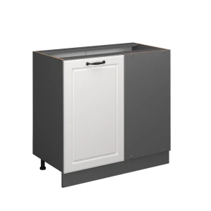 Eckunterschrank R-Line Weiß Landhaus 86 cm ohne Arbeitsplatte Vicco