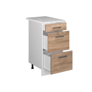 Küchenunterschrank R-Line Sonoma 40 cm mit Schubladen, AP Marmor livinity®