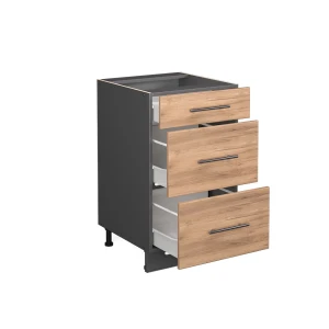 Küchenunterschrank Fame-Line Goldkraft Eiche 50 cm ohne Arbeitsplatte livinity®