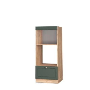Skrinka do mikrovlnky Fame-Line Zelený a zlatý vidiecky dom 60 cm OTVORENÉ Vicco