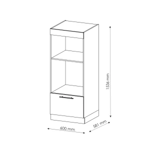 Mikrowellenschrank Fame-Line Anthrazit Hochglanz 60 cm offen Vicco