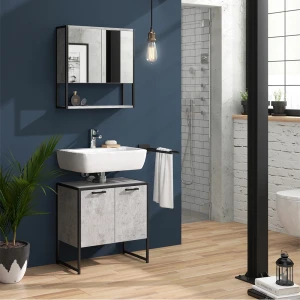 Badspiegelschrank Fyrk Beton 60 x 60.6 cm livinity®