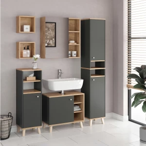 Midischrank Senyo Anthrazit 30 x 95 cm livinity®